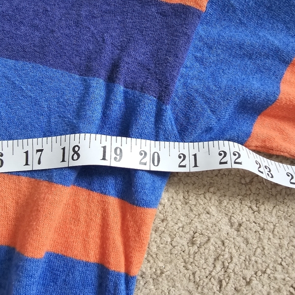 One teaspoon orange blue striped scoop neck sweater Size s - Picture 3 of 5